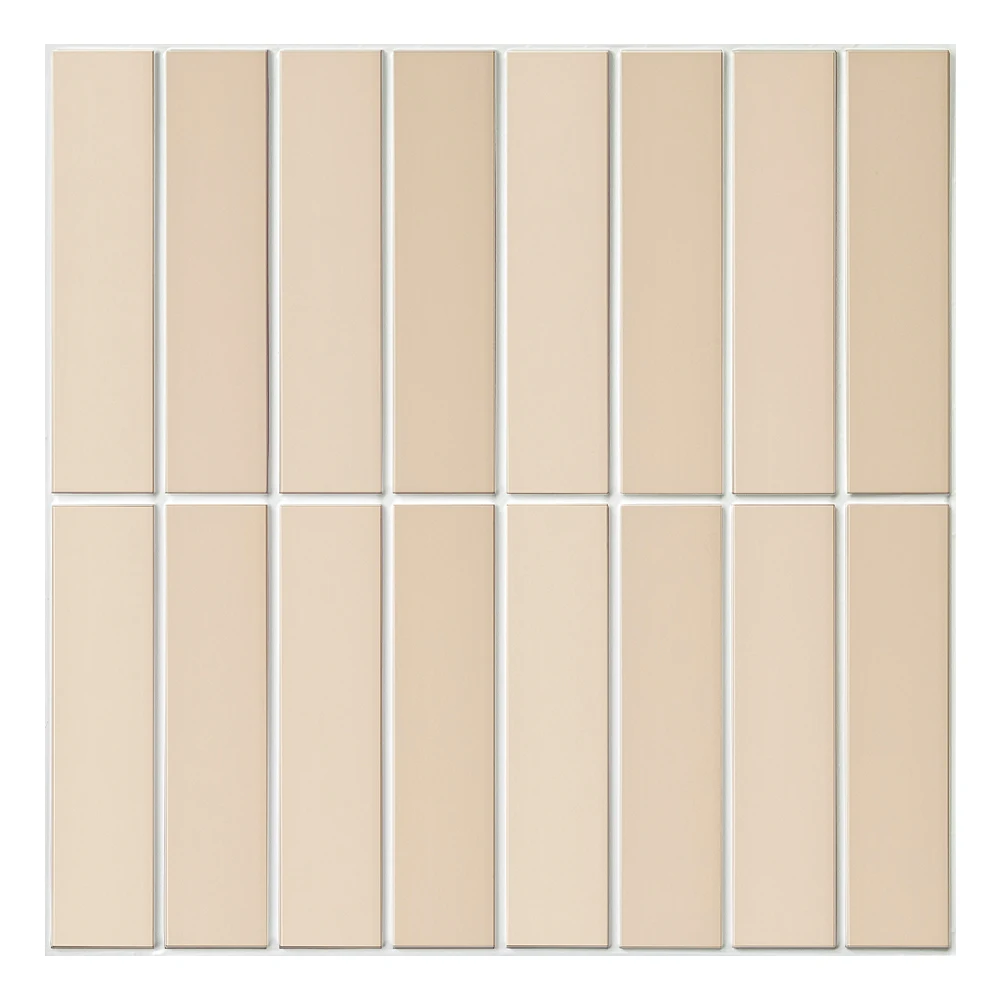 Samoprzylepna naklejka kafelkowa 3D peel and stick, backsplash kuchenny, 30x30 cm Jasny beż