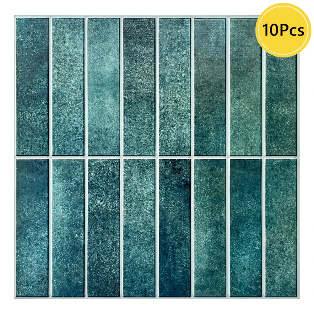 Samoprzylepna naklejka kafelkowa 3D peel and stick, backsplash kuchenny, 30x30 cm Piękna niebieska