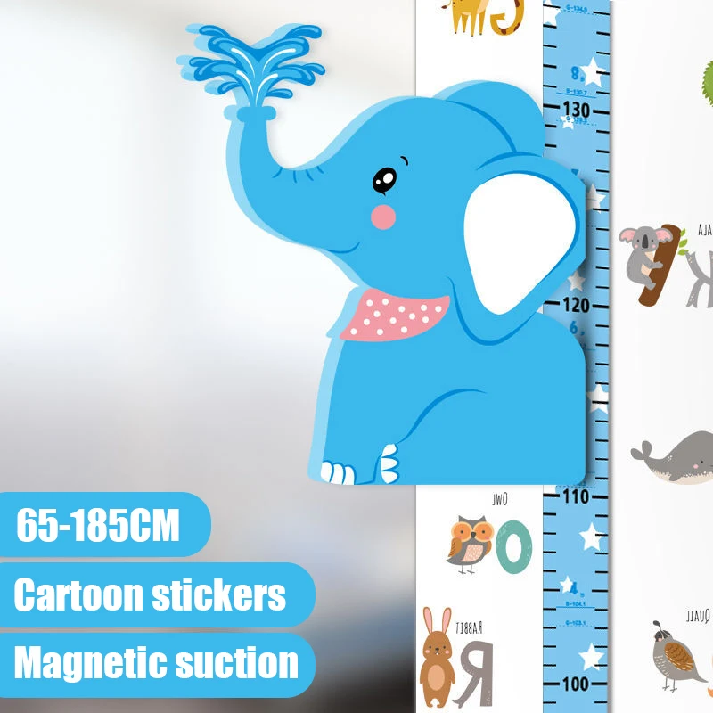Naklejka ścienna 3D z pomiarem wzrostu dla dzieci - zdejmowana miarka kreskówkowa Wielo