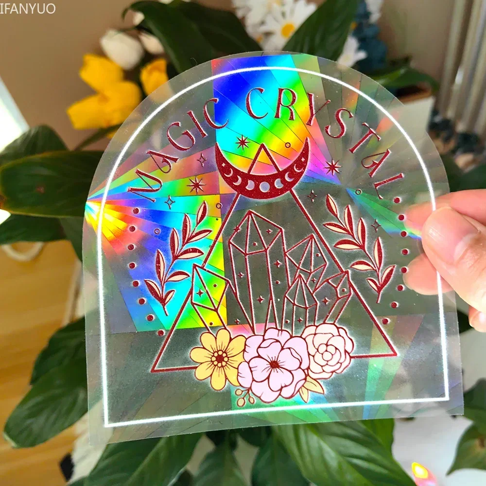 Naklejka Sun Catcher na szybę z kotem i ćmą Fioletowy/фиолетовый