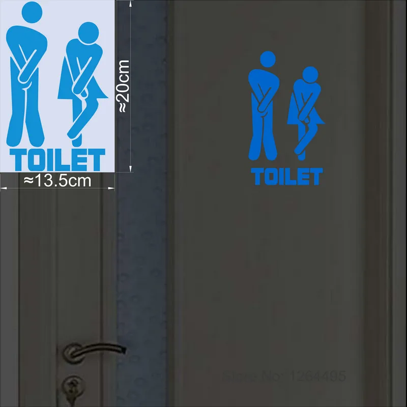 Naklejka WC świecąca w ciemności na toaletę i drzwi łazienki Różowy