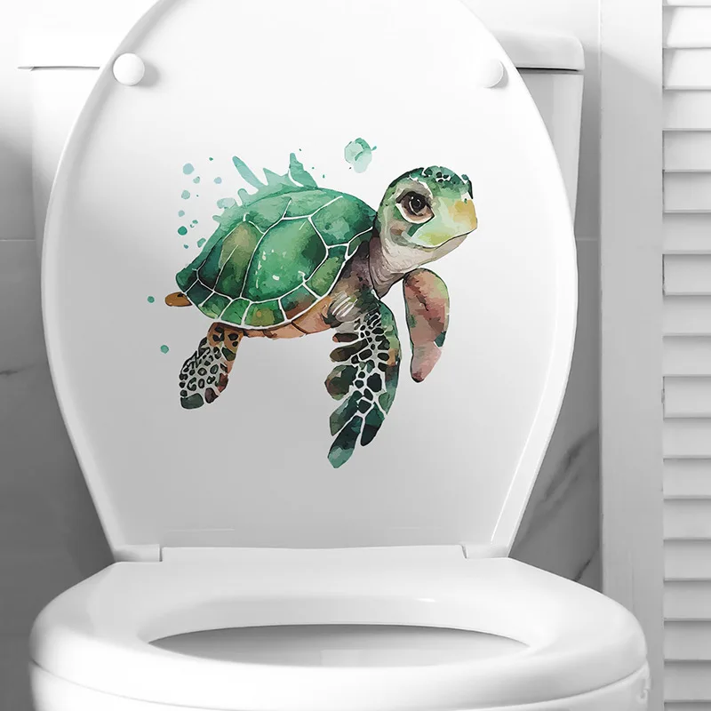 Naklejki 3D do łazienki z zabawnymi zwierzętami – dekoracja toalety i WC Złoto