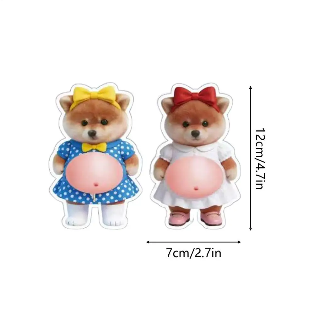 Naklejki 3D z pieskami kawaii do dekoracji domu i akcesoriów Czerwony