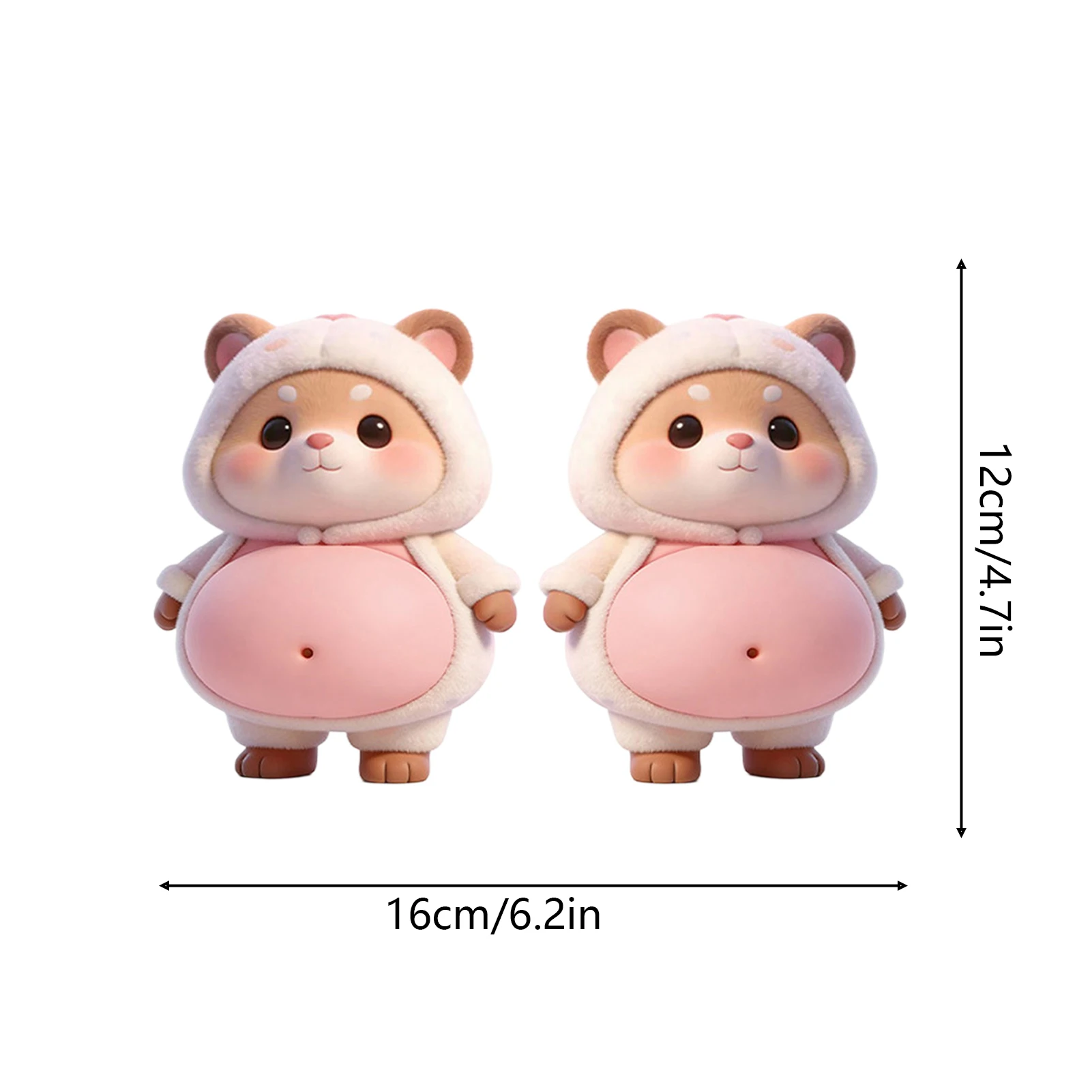 Naklejki 3D z pieskami kawaii do dekoracji domu i akcesoriów Jasnożółty
