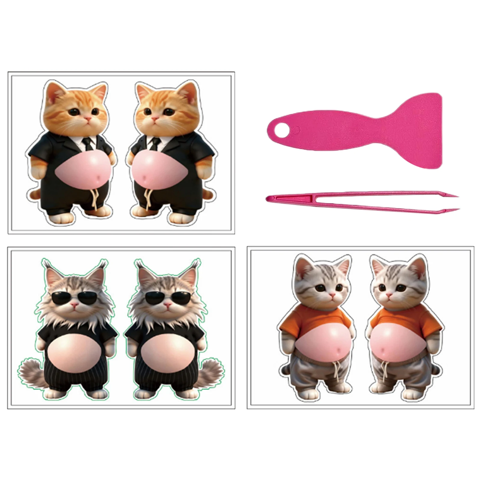 Naklejki 3D z pieskami kawaii do dekoracji domu i akcesoriów Niebieski