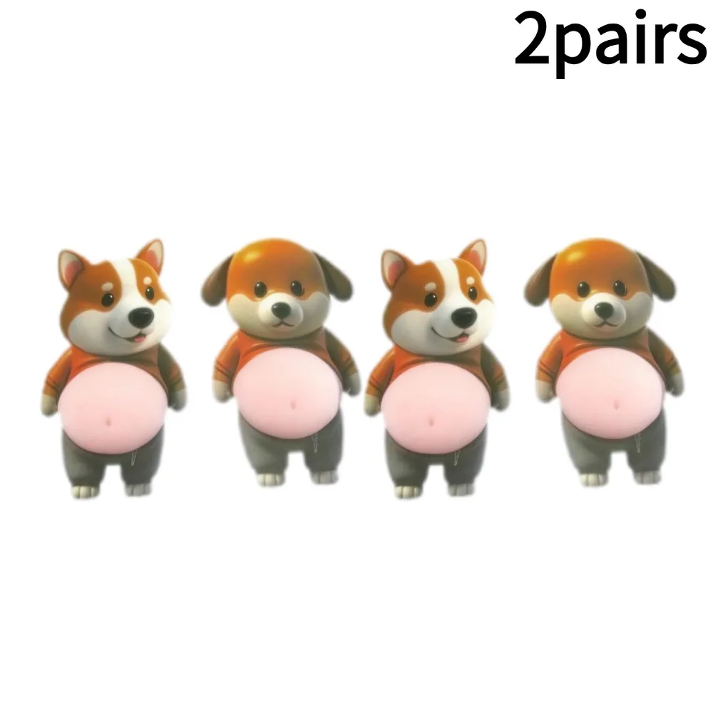 Naklejki 3D na laptop Shiba Inu i kot Kawaii - zestaw Biały