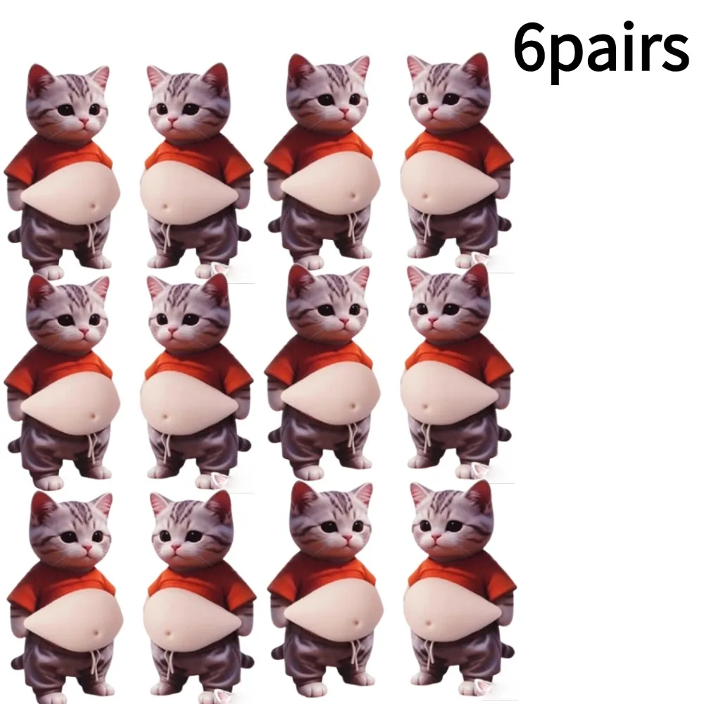 Naklejki 3D na laptop Shiba Inu i kot Kawaii - zestaw Khaki