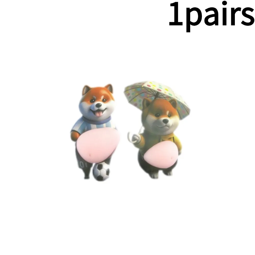 Naklejki 3D na laptop Shiba Inu i kot Kawaii - zestaw Niebieski