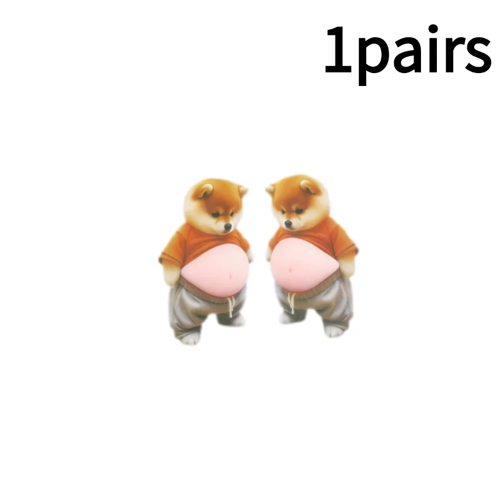 Naklejki 3D na laptop Shiba Inu i kot Kawaii - zestaw Róża