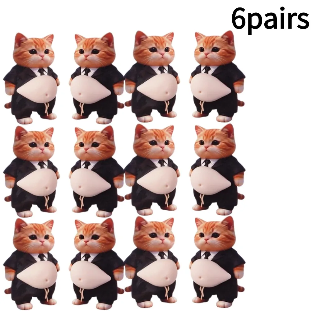 Naklejki 3D na laptop Shiba Inu i kot Kawaii - zestaw śliwka
