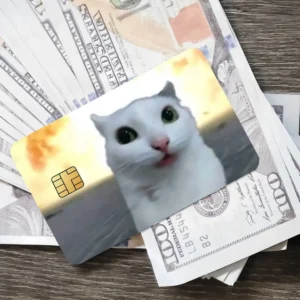 Naklejki na karty bankowe z motywem kota — folia ochronna na kartę kredytową Czarny