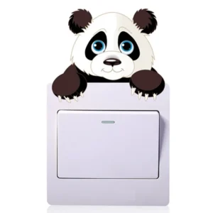 Naklejki na włącznik ze zwierzętami — słoń, kot, panda, żyrafa Burgundia