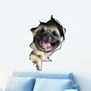 Naklejki ścienne 3D z kotami i psami — dekoracja łazienki i salonu Niebieski