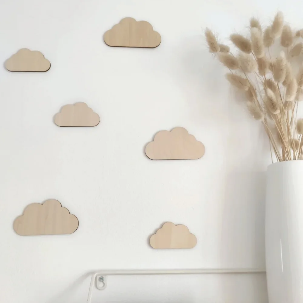 Naklejki ścienne 3D kwiaty i chmury DIY dekoracja pokoju Beżowy