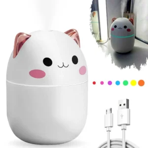 Nawilżacz powietrza w kształcie kota — mini USB na biurko Biały
