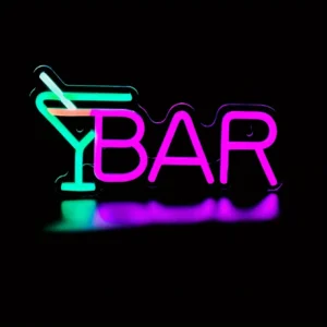 Neonowe podświetlenie LED do salonu, sypialni i man cave w stylu bar Biały