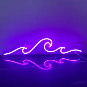 Neon LED fala oceaniczna lampka USB do sypialni i salonu Jabłko złote