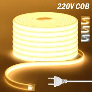 Neonowa taśma COB LED 220V — elastyczne oświetlenie liniowe do sypialni Jasnoszary
