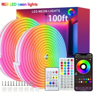 Neonowa taśma LED RGB 24V z Bluetooth i pilotem — 5 do 30 metrów Biały