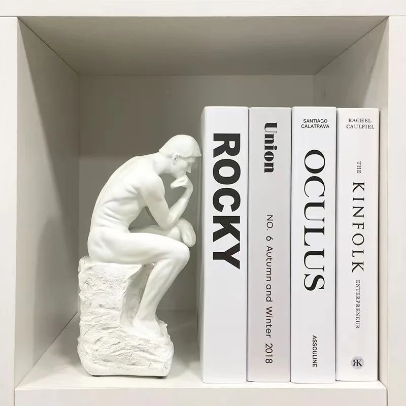 Nordycka rzeźba myśliciela — abstrakcyjna figurka w stylu greckim Jasnożółty