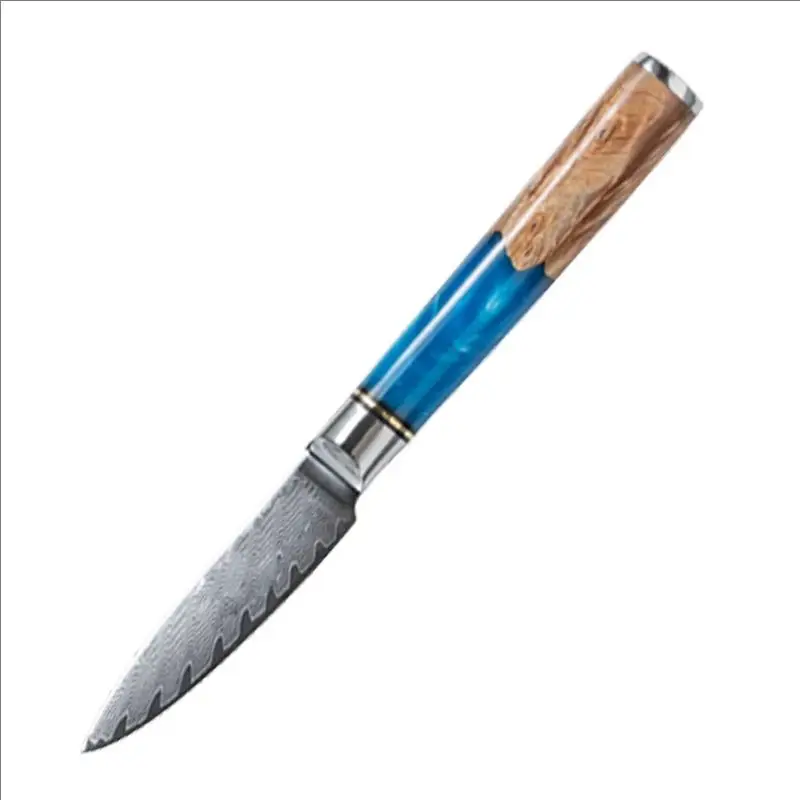 Zestaw noży kuchennych ze stali damasceńskiej z rękojeścią z żywicy Peeling knife