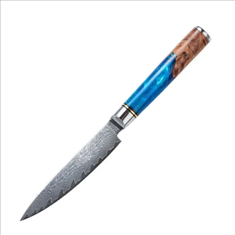 Zestaw noży kuchennych ze stali damasceńskiej z rękojeścią z żywicy Utility knife