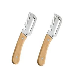 Obieraczka do warzyw i owoców 2w1 ze stali nierdzewnej z drewnianą rączką B wooden