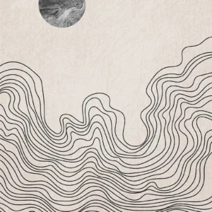 Obraz na płótnie boho słońce i księżyc – minimalistyczna grafika line art By 2