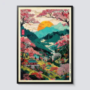 Obraz na płótnie Wielka Fala Hokusai - Góra Fudżi Fioletowy/фиолетовый