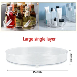 Obrotowy organizer na przyprawy i kosmetyki, taca do lodówki L single layer