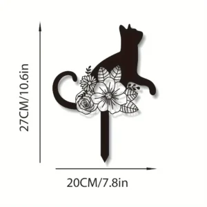 Ogrodowy słupek dekoracyjny sylwetka kota styl Tiki Kolba