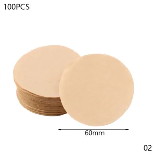 Okrągłe papierowe filtry do kawy 100 sztuk 56–68 mm Jasnozielony