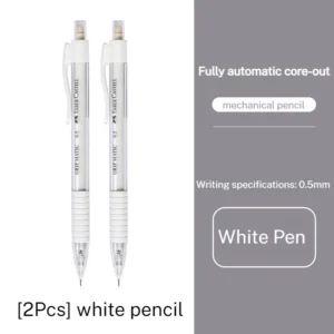 Automatyczny ołówek mechaniczny 0,5 mm HB/2B dla dziewcząt, biały Czarny