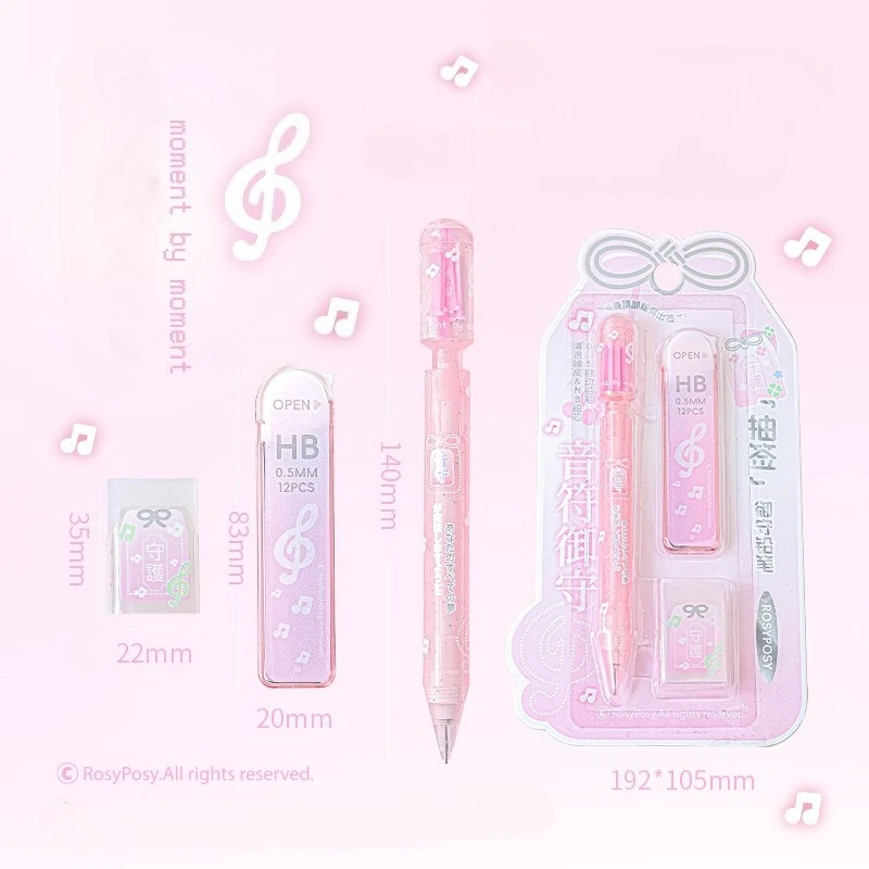 Ołówek automatyczny Omamori Fortune kawaii 0,5 mm przezroczysty Biały