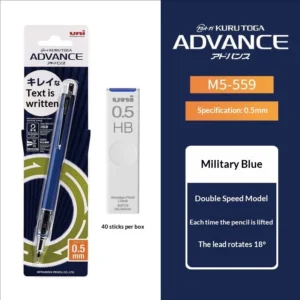 Ołówek mechaniczny Uni Kuru Toga Advance 0,5 mm z podwójnym obrotem Ciemnoszary