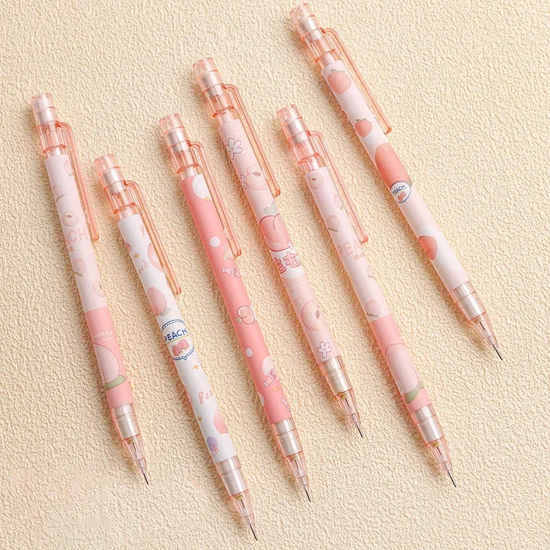 Ołówki automatyczne kawaii 0,5 mm z wymiennymi wkładami – zestaw 2 lub 4 szt. Biały