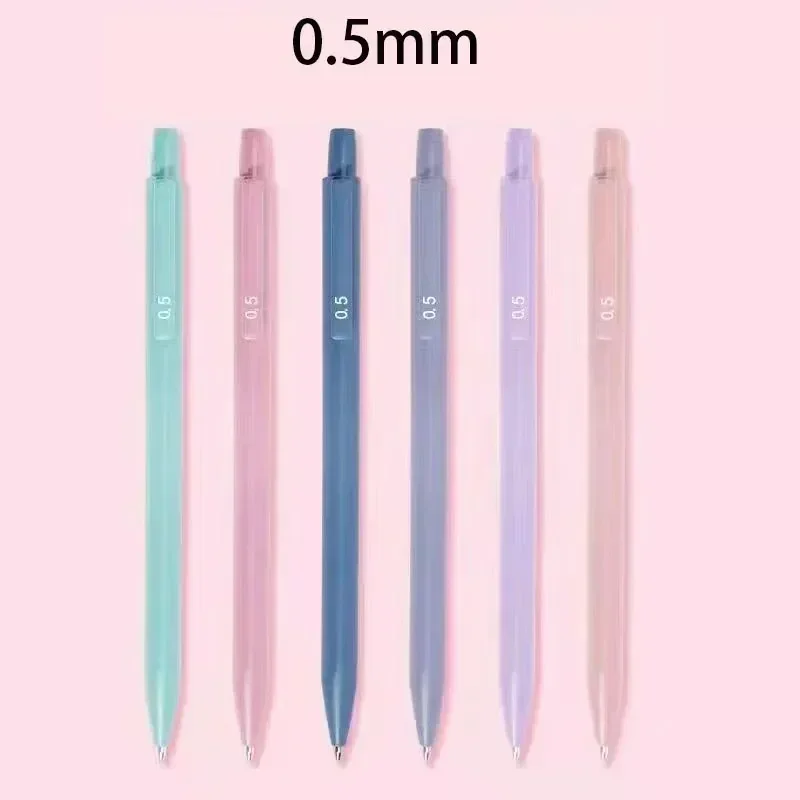 Ołówki automatyczne 0,5mm w kolorach macarons, zestaw 6 sztuk Biały