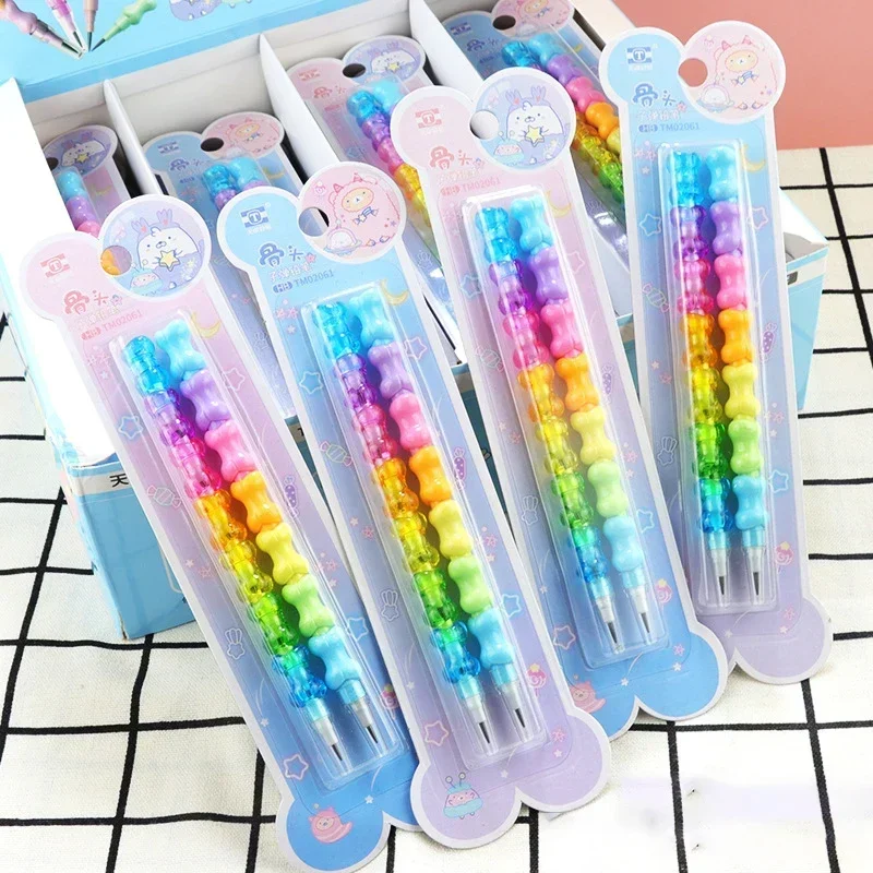 Ołówki automatyczne ze zwierzątkami kawaii HB, zestaw 2 sztuk żółty