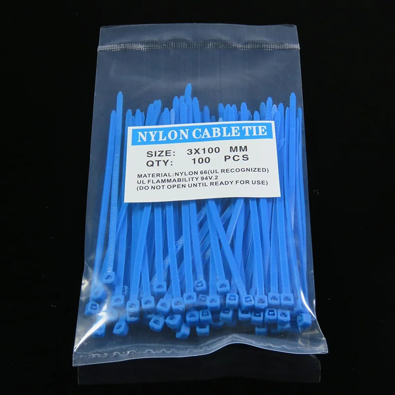 Nylonowe opaski zaciskowe do kabli 3x100 mm – zestaw 100 szt. Ciemny szary