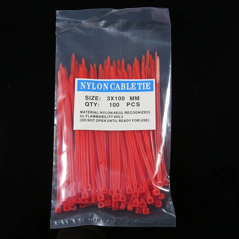 Nylonowe opaski zaciskowe do kabli 3x100 mm – zestaw 100 szt. Jasnożółty