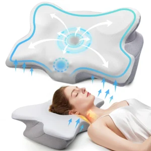 Ortopedyczna poduszka z pianki memory foam na ból szyi — ergonomiczna do spania Biały