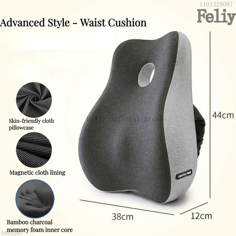 Ortopedyczna poduszka memory foam masująca lędរwie i pośladki Granatowy