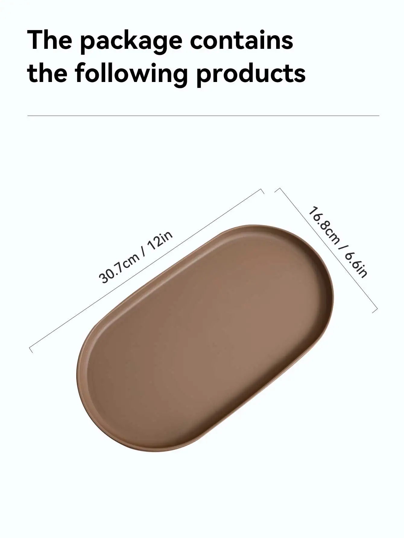 Owalna plastikowa tacka do serwowania i przechowywania Khaki