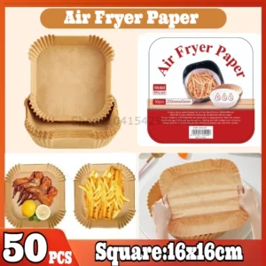 Papier nieprzywierający do frytkownicy beztłuszczowej i piekarnika 50 szt. 