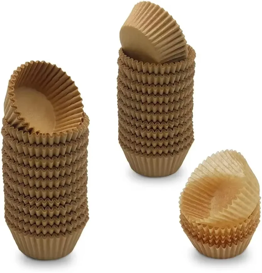 Papilotki do muffinek i babeczek, papierowe foremki Brązowy