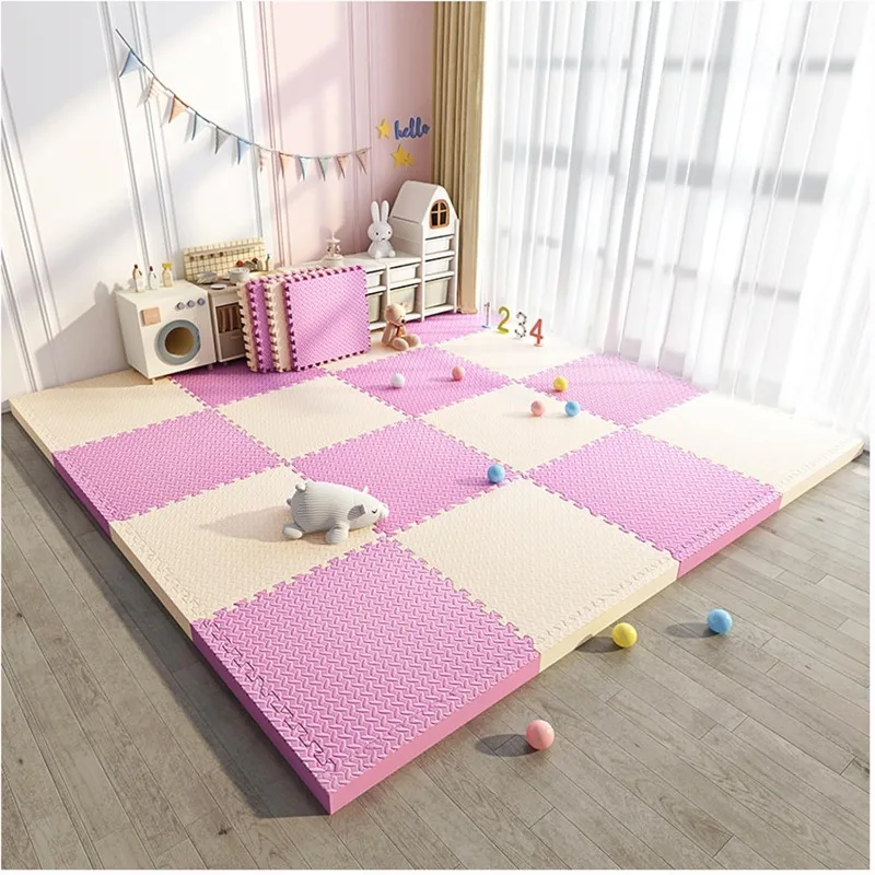 Piankowa mata fitness EVA puzzle — antypoślizgowa mata podłogowa 30x30 cm Błękitny