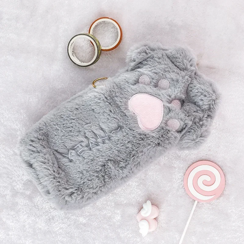 Dwuwarstwowy piórnik kawaii z kotem Fioletowy