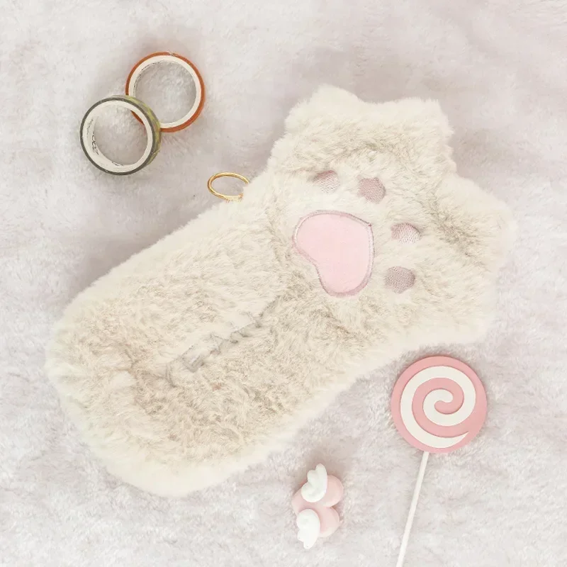 Dwuwarstwowy piórnik kawaii z kotem Jasnoszary