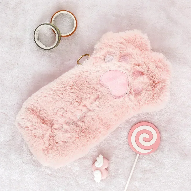 Dwuwarstwowy piórnik kawaii z kotem Zielony
