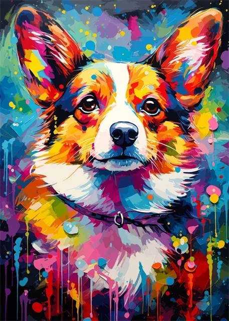 Plakat akwarelowy ze zwierzętami do salonu — nosorożec, lew, tygrys, panda Jasnożółty